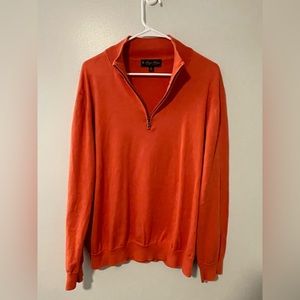 Brooks Brothers Men's Zip-Up Sweater in Coral Orange